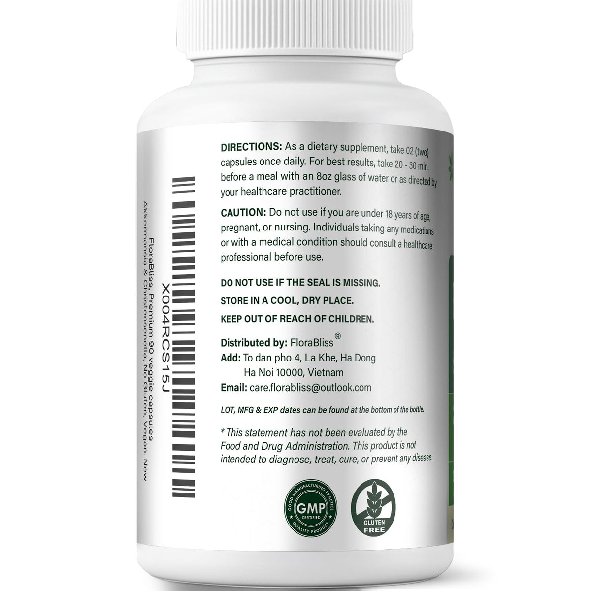 FloraBliss Rhodiola Rosea capsules with a measuring spoon