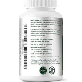 FloraBliss Rhodiola Rosea capsules with a measuring spoon