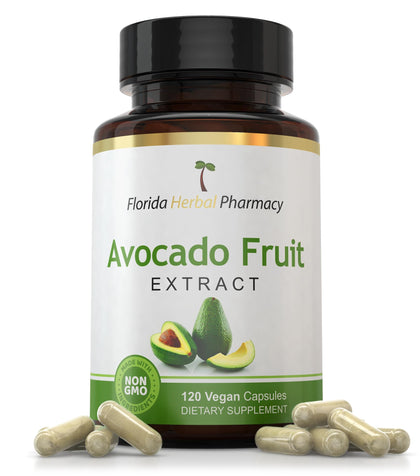 Florida Herbal Pharmacy Avocado Fruit Extract Supplement Capsules front view