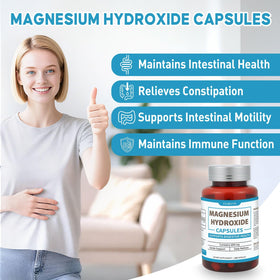 Florvyn Magnesium Hydroxide Capsules 600mg side view with dosage details