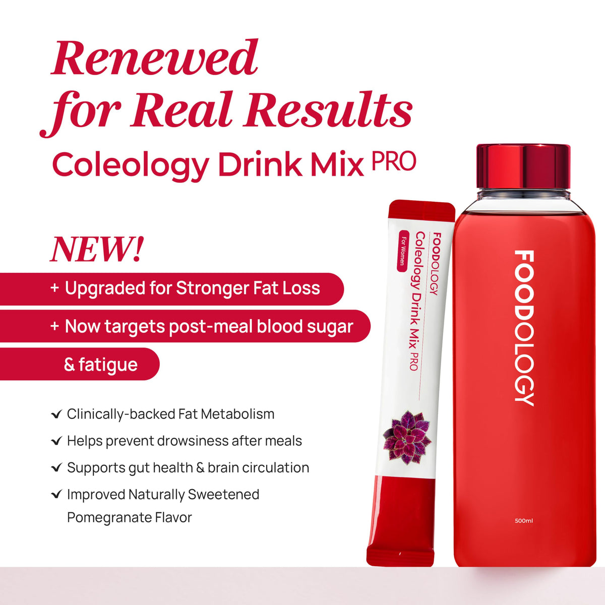 FOODOLOGY Coleology Drink Mix PRO stick being mixed in water