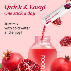 FOODOLOGY Coleology Drink Mix PRO sticks in a bowl