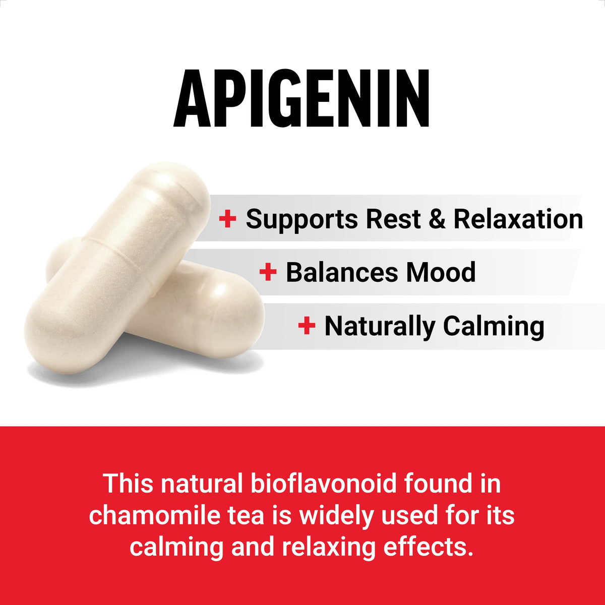 Force Factor Apigenin Supplement 50mg side view