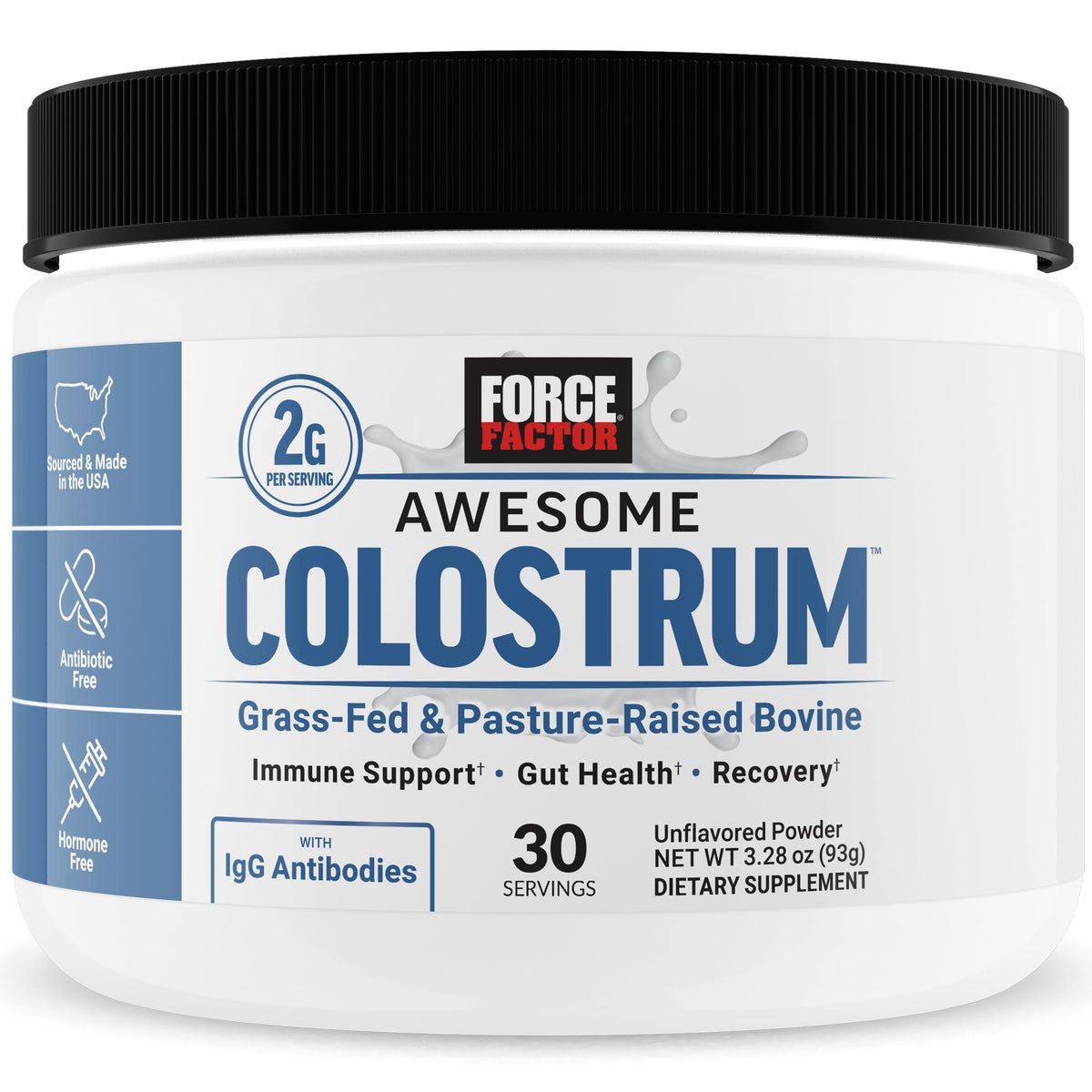 Force Factor Awesome Colostrum Powder front view packaging