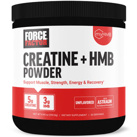 Force Factor Creatine HMB Powder front view with packaging