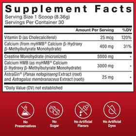 Force Factor Creatine HMB Powder serving size measured