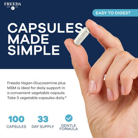 FREEDA Glucosamine 1500mg + MSM 750mg capsules close-up