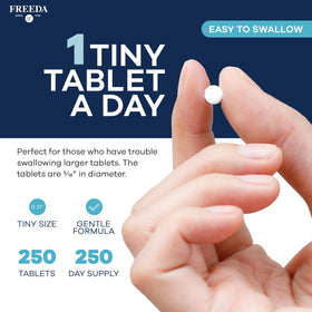 FREEDA Vitamin D3-5000 IU supplement tablets back view