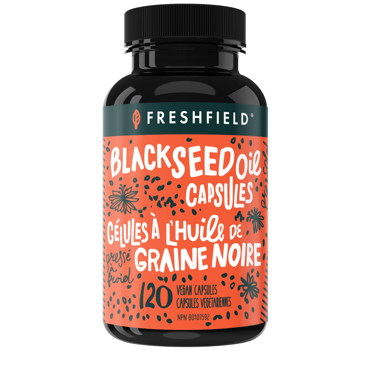 Freshfield Black Seed Oil capsules 120 count front view