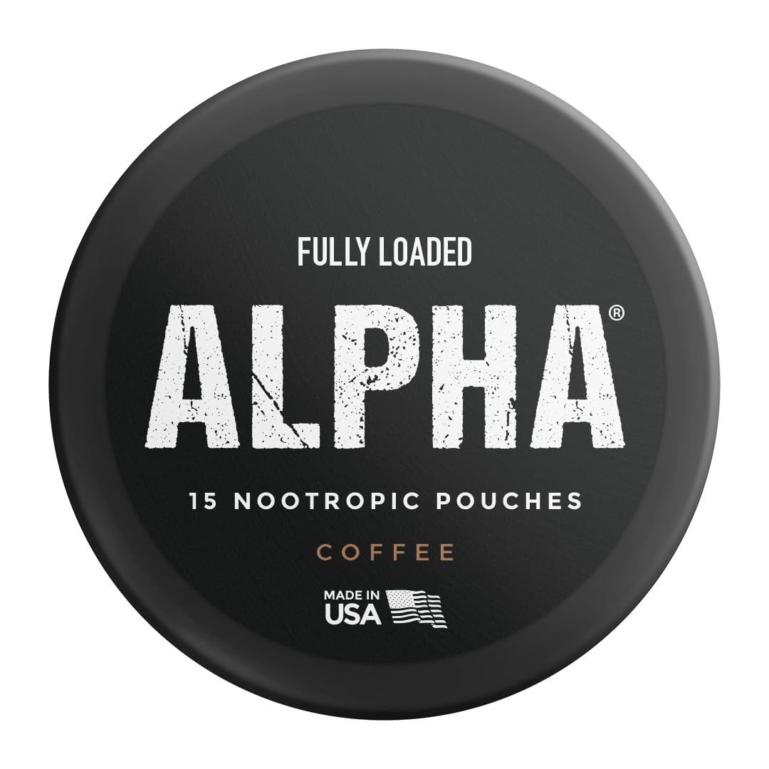 Fully Loaded Bullseye Nootropic Pouches Coffee pouch on a table