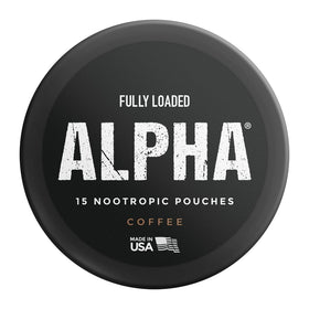 Fully Loaded Bullseye Nootropic Pouches Coffee pouch on a table