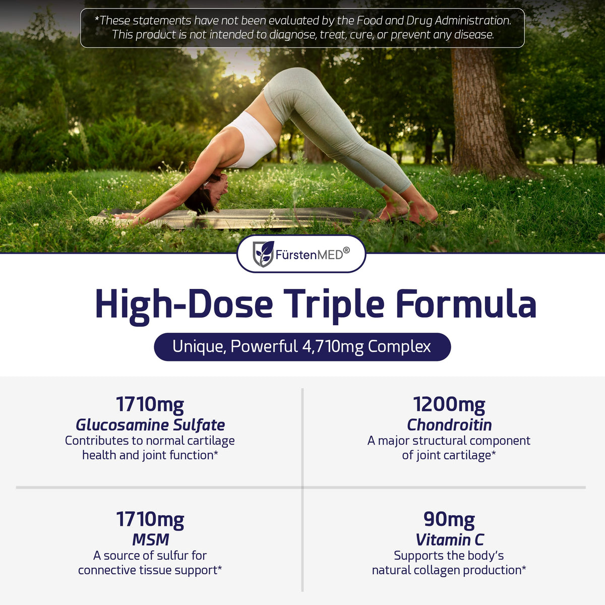 FürstenMED Glucosamine Chondroitin MSM supplement bottle side view