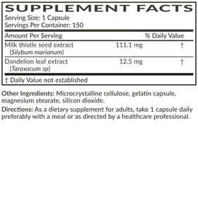 Futurebiotics Milk Thistle + Dandelion Extract capsules in hand
