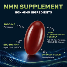 Gaennch NMN Supplement Complex 1000mg softgels with measuring spoon