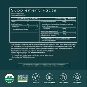 Gaia Herbs Turmeric Gummies Extra Strength lemon ginger flavour close-up