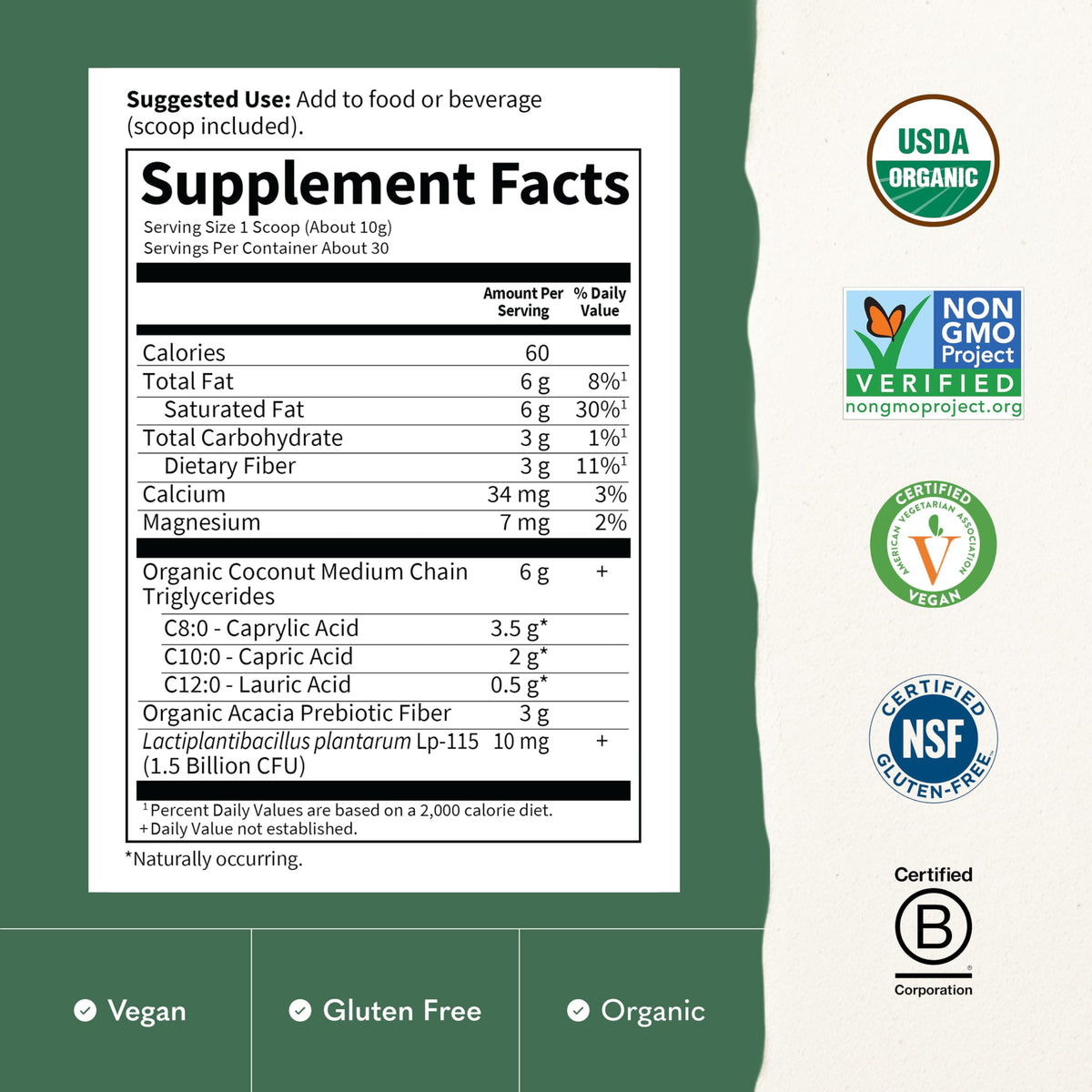 Garden of Life MCT Powder mixed in a smoothie