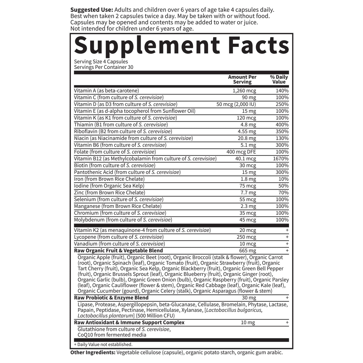 Garden of Life Vitamin Code Family Multivitamin 120 Capsules close-up of capsules