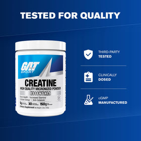GAT SPORT Creatine Monohydrate 5.3 oz in a gym setting