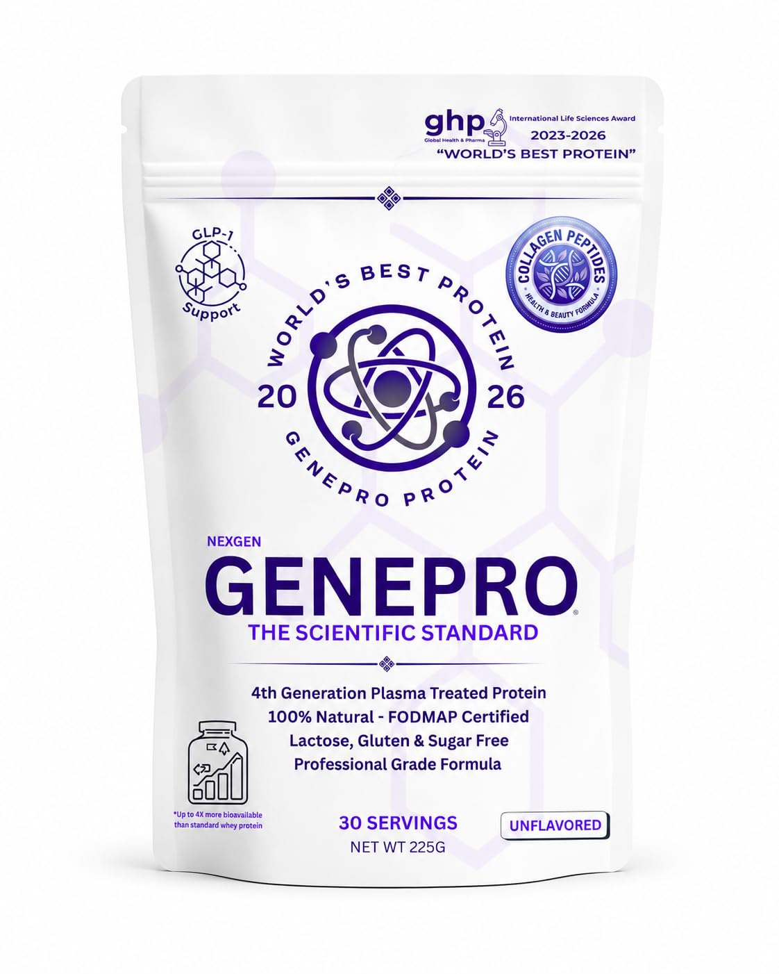 GENEPRO GEN. 3 Unflavored Collagen Peptides front view packaging