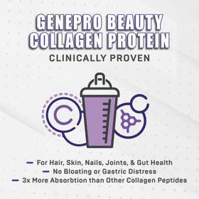 GENEPRO GEN. 3 Unflavored Collagen Peptides powder in a scoop
