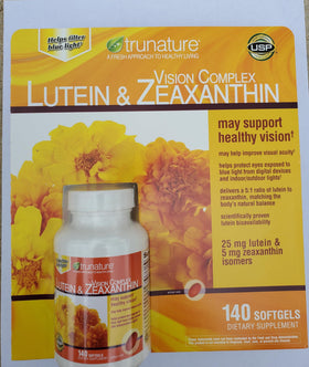 Generic Tru-Nature Vision Complex Lutein & Zeaxanthin softgels front view