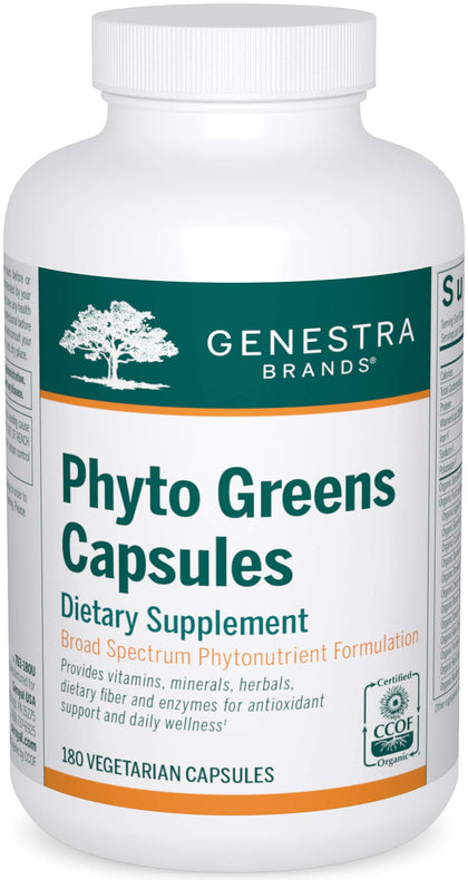 Genestra Brands Phyto Greens Capsules 180 count front view