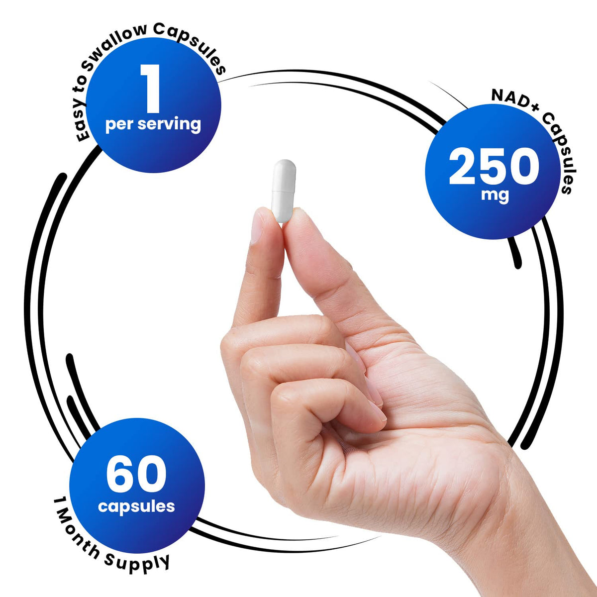 Genex Formulas NAD+ 250mg supplement side view