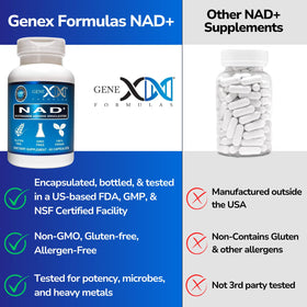 Genex Formulas NAD+ capsules in a white background