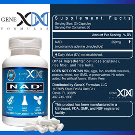 Genex Formulas NAD+ capsules showing 60 count