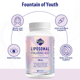 Genogna Liposomal Hyaluronic Acid Supplements 1000mg on a wooden table