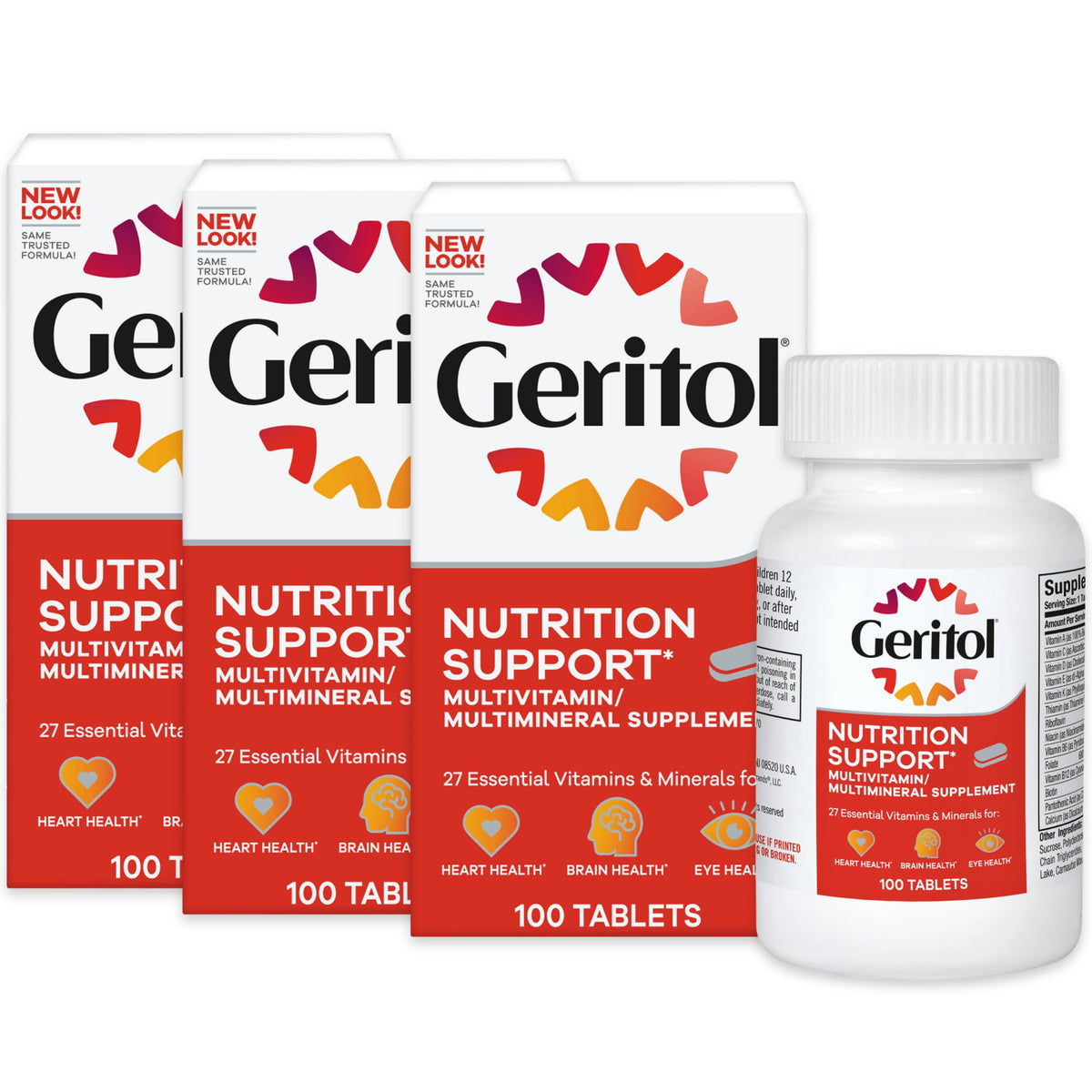 Geritol Multivitamin Supplement 100 Tabs front view