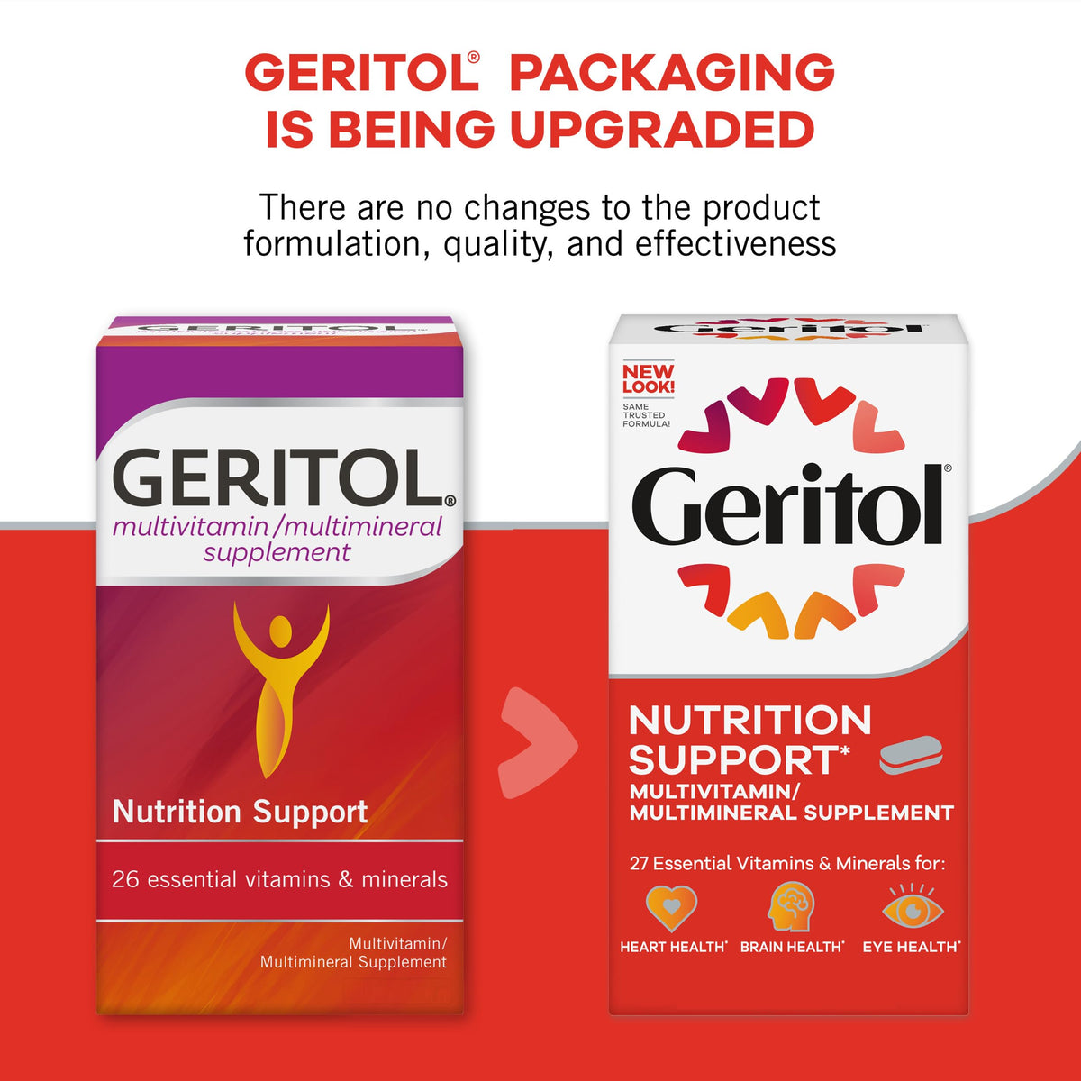 Geritol Multivitamin Supplement 100 Tabs nutritional information