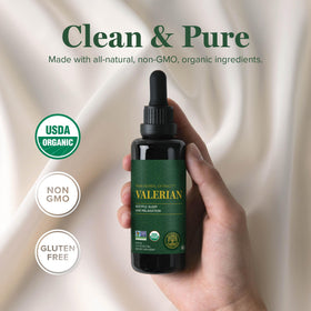 Global Healing Organic Valerian Root Extract 2 Fl Oz with measuring spoon