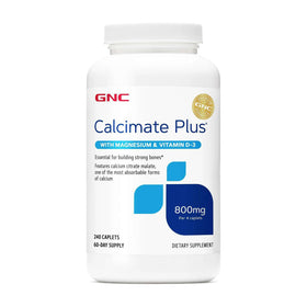 GNC Calcimate Plus 800mg caplets front view with packaging