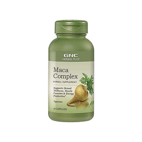 GNC Herbal Plus Maca Complex front view with packaging details