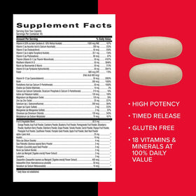 GNC Mega Men Multivitamin Caplets with nutrition facts