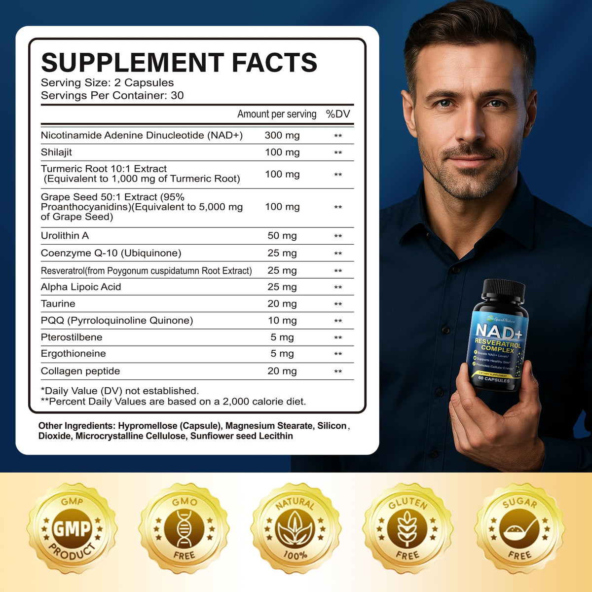 GparkNature NAD+ Supplement showing capsule size