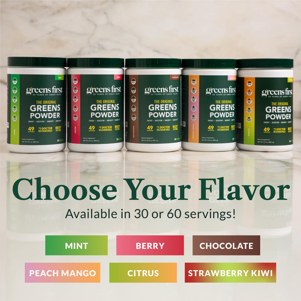 Greens First Original Greens Powder Berry flavour in a smoothie