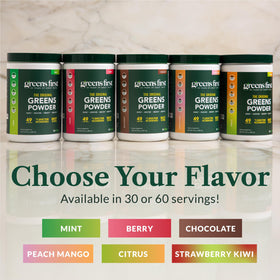 Greens First Original Greens Powder Berry flavour in a smoothie