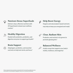 Greens First Original Greens Powder Berry flavour nutritional information