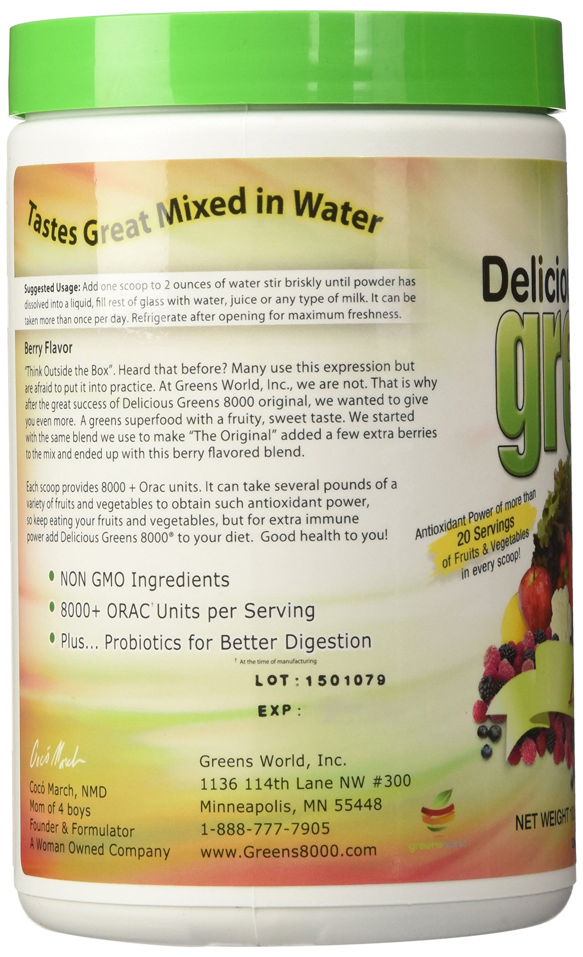 Greens World 8000 Delicious Greens 8000 Berry drink preparation