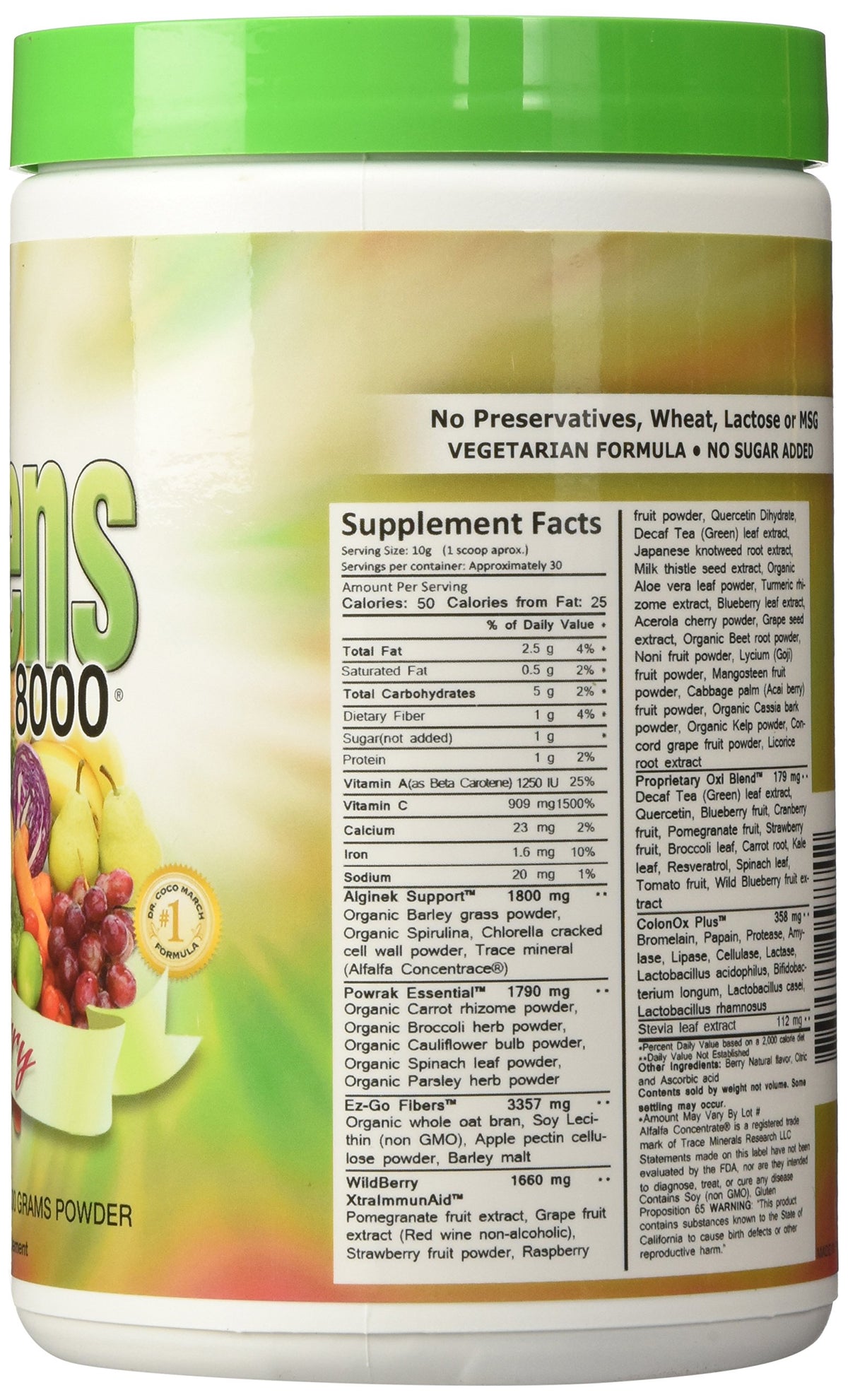 Greens World 8000 Delicious Greens 8000 Berry packaging side view