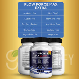 GRENVIFY Flow Force Max Extra Capsules on a wooden table