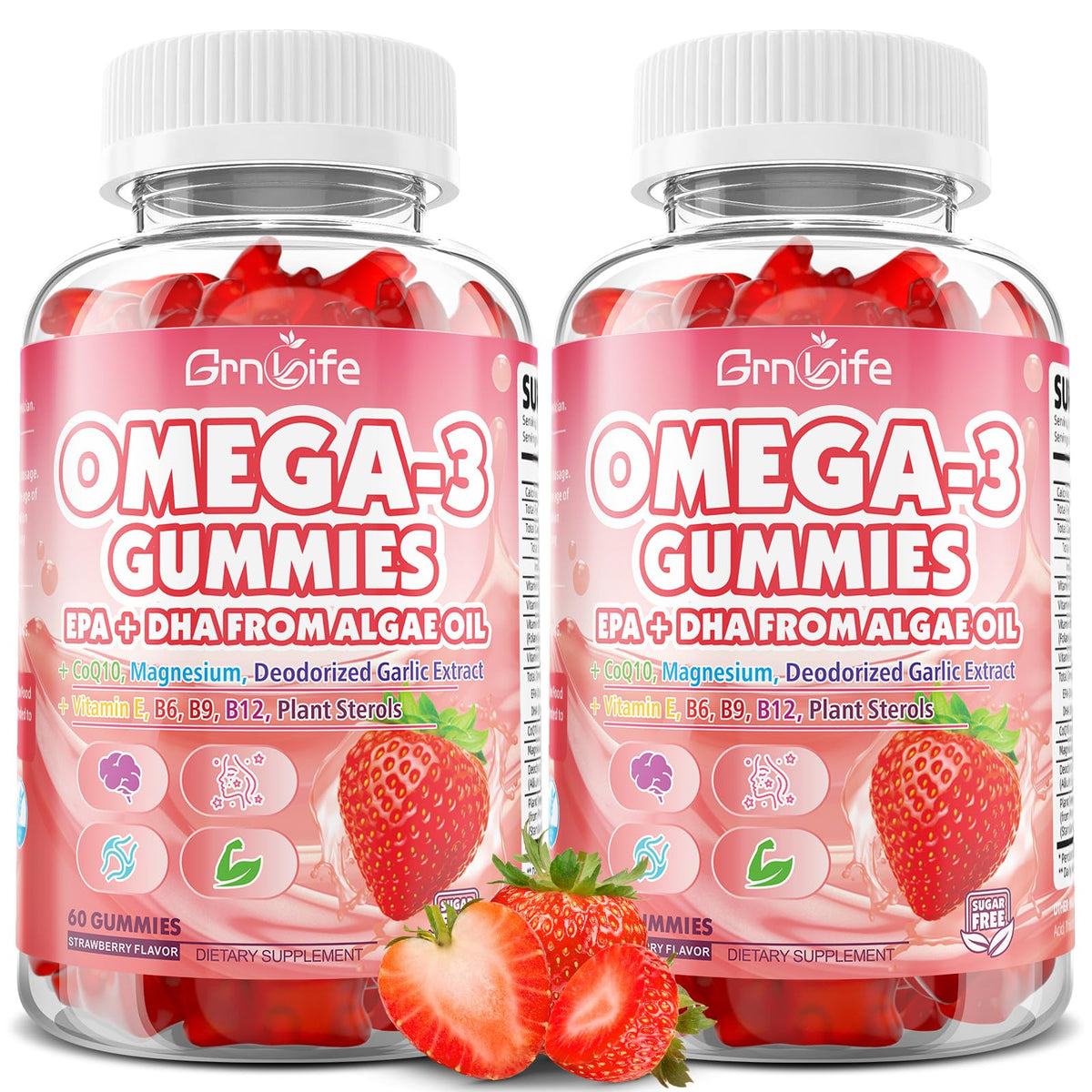 GrnLife Vegan Omega 3 Gummies 1000mg front view