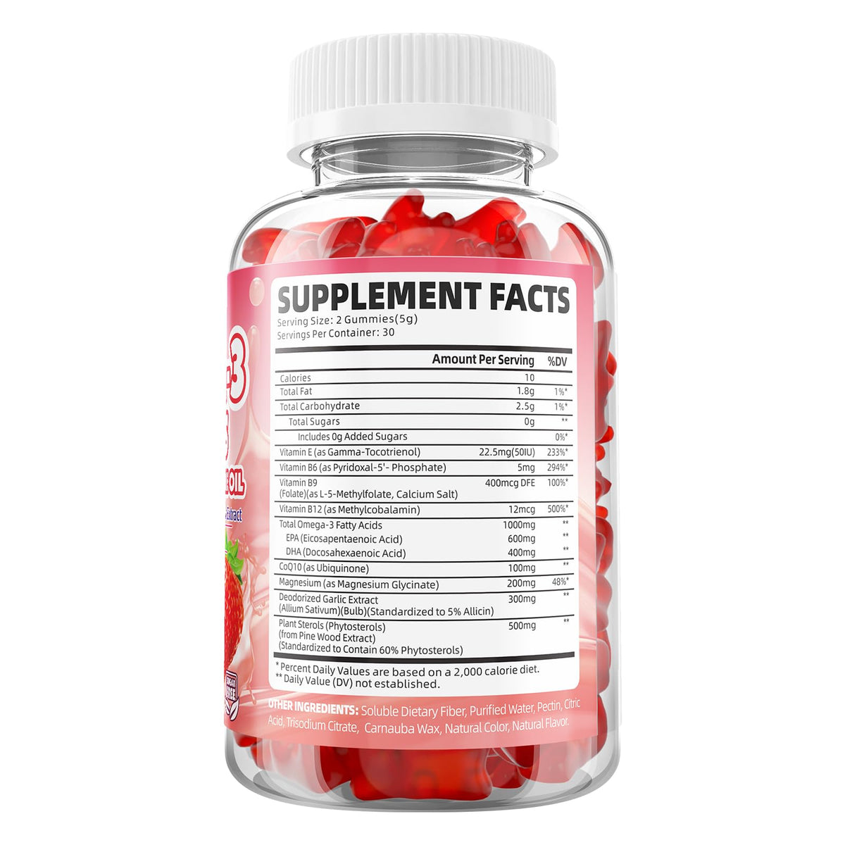 GrnLife Vegan Omega 3 Gummies 1000mg gummies on a table