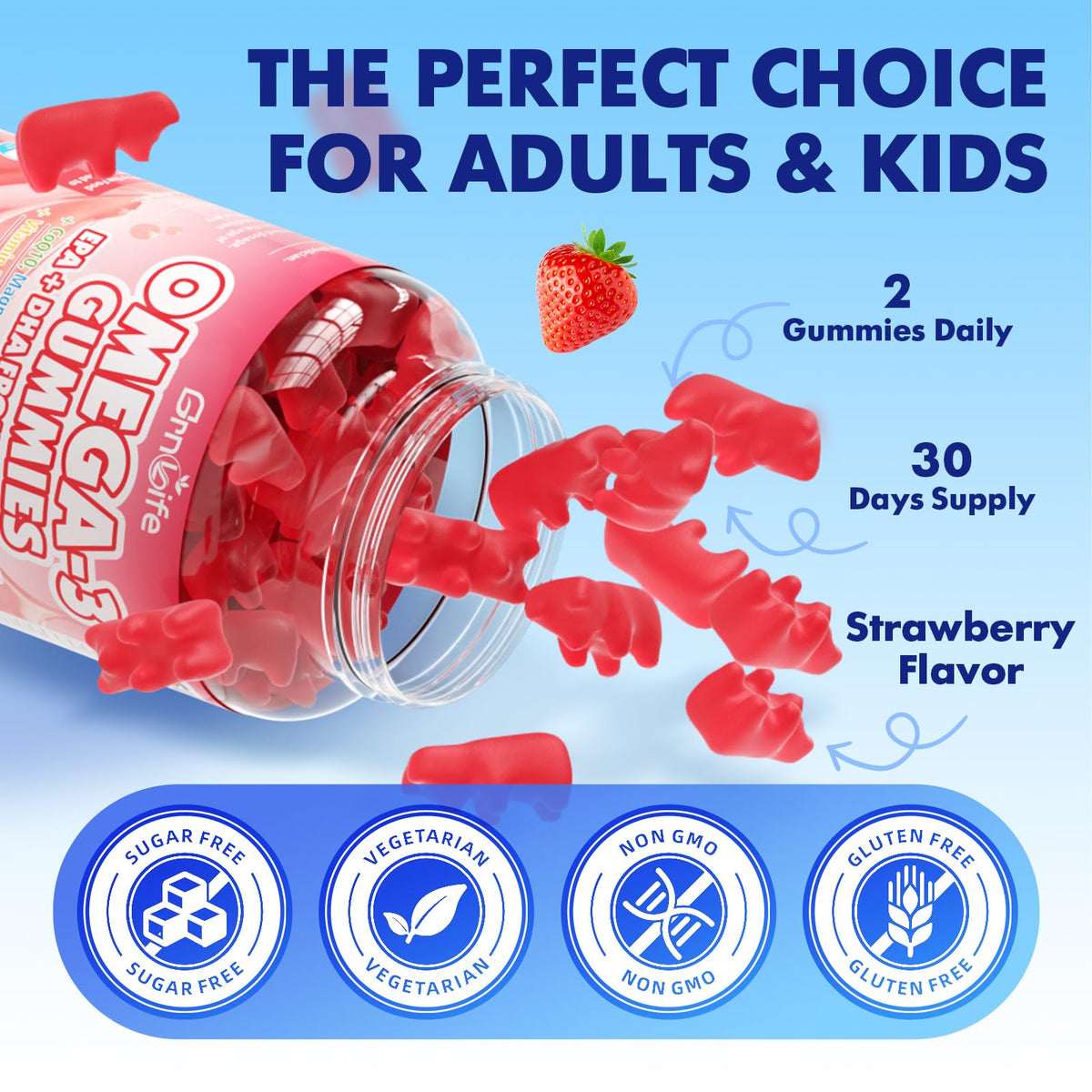 GrnLife Vegan Omega 3 Gummies 1000mg nutritional information