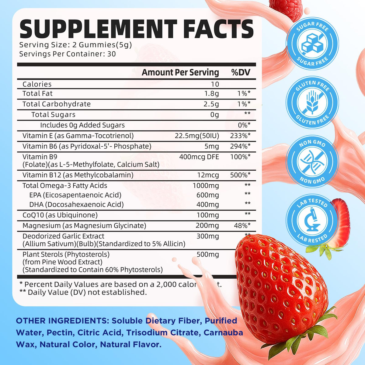 GrnLife Vegan Omega 3 Gummies 1000mg side view