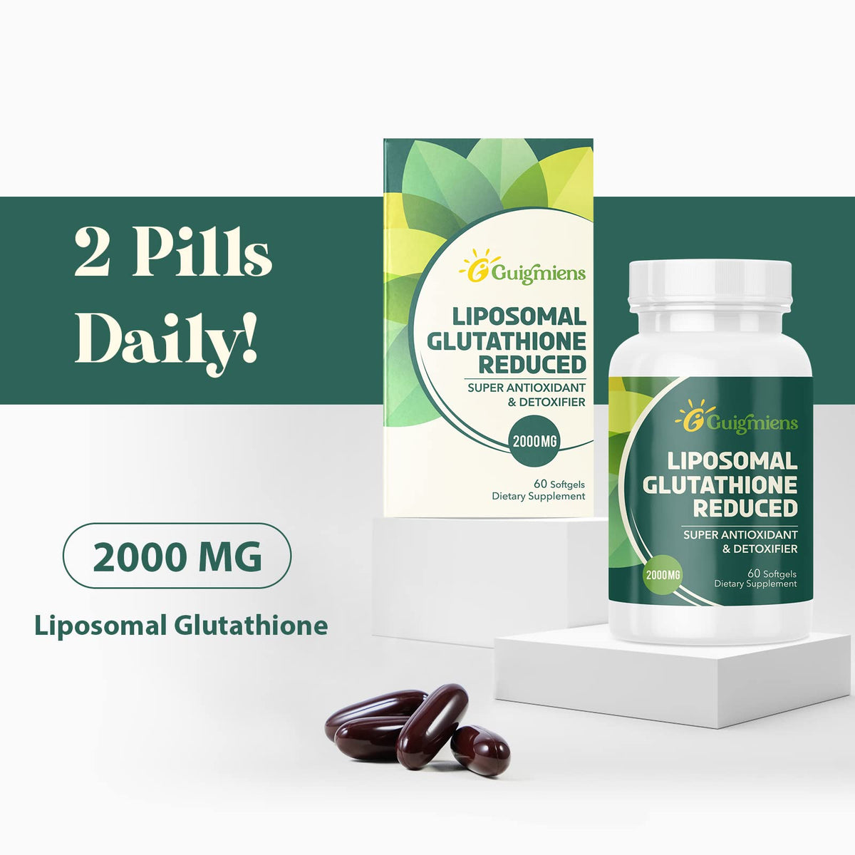 Guigmiens Liposomal Glutathione 2000 MG supplement in lifestyle setting