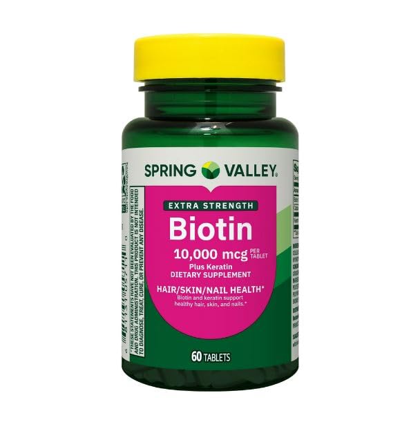 H4U Extra Strength Biotin Plus Keratin 10,000 mcg Tablets front view