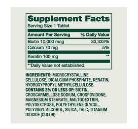 H4U Extra Strength Biotin Plus Keratin 60 count bottle side view
